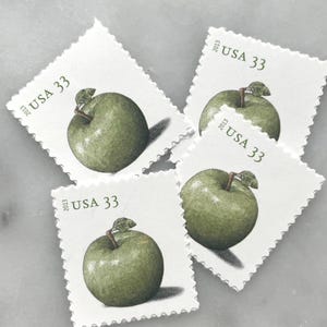 Sellos antiguos de manzana verde sin usar / Franqueo de Apple USPS / 33 centavos de dólar estadounidense