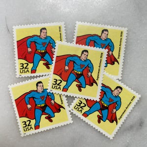 Sellos antiguos de Superman sin usar / Franqueo de superhéroe de USPS / 32 centavos de dólar estadounidense