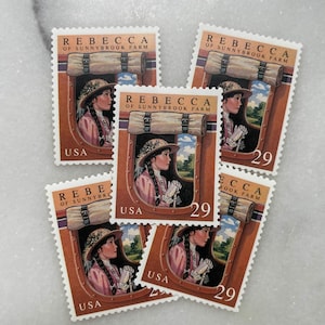 Sellos antiguos sin usar de Rebecca de Sunnybrook Farm / Libro infantil clásico Franqueo de USPS / 29 centavos de dólar estadounidense