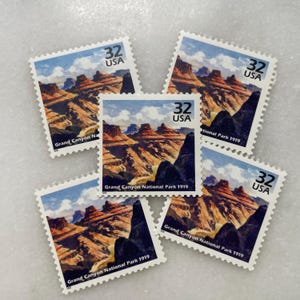 Sellos antiguos sin usar del Gran Cañón / Franqueo del USPS del Parque Nacional / 32 centavos de dólar estadounidense