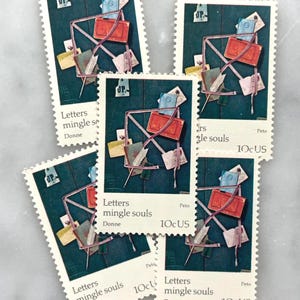 Sellos antiguos de cartas y sobres sin usar / Cartas Mingle Souls Franqueo de USPS / 10 centavos de dólar estadounidense