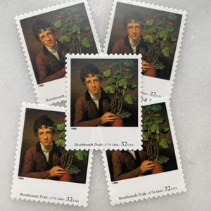 Sellos antiguos sin usar de botánicos / Rembrandt Peale Franqueo de USPS / 32 centavos de dólar estadounidense