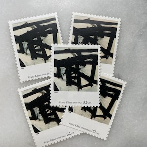 Sellos antiguos sin usar de Franz Kline / Arte en blanco y negro Franqueo de USPS / 32 centavos de dólar estadounidense