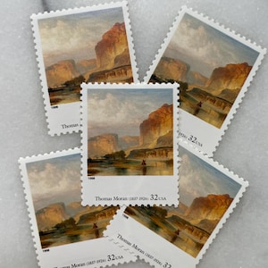 Sellos escolares antiguos sin usar del río Hudson / Pintura de paisaje Franqueo de USPS / 32 centavos de dólar estadounidense