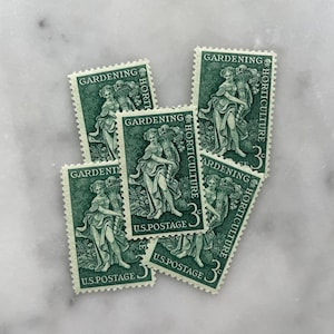 Sellos antiguos sin usar de jardinería y horticultura / Franqueo de USPS de Green Garden / 3 centavos de dólar estadounidense