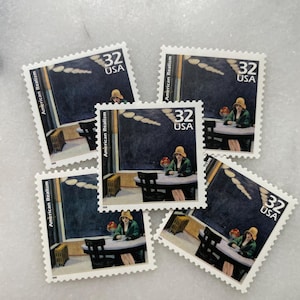 Sellos antiguos sin usar de pintura al óleo de Edward Hopper / The Automat NYC Franqueo de USPS / 32 centavos de dólar estadounidense