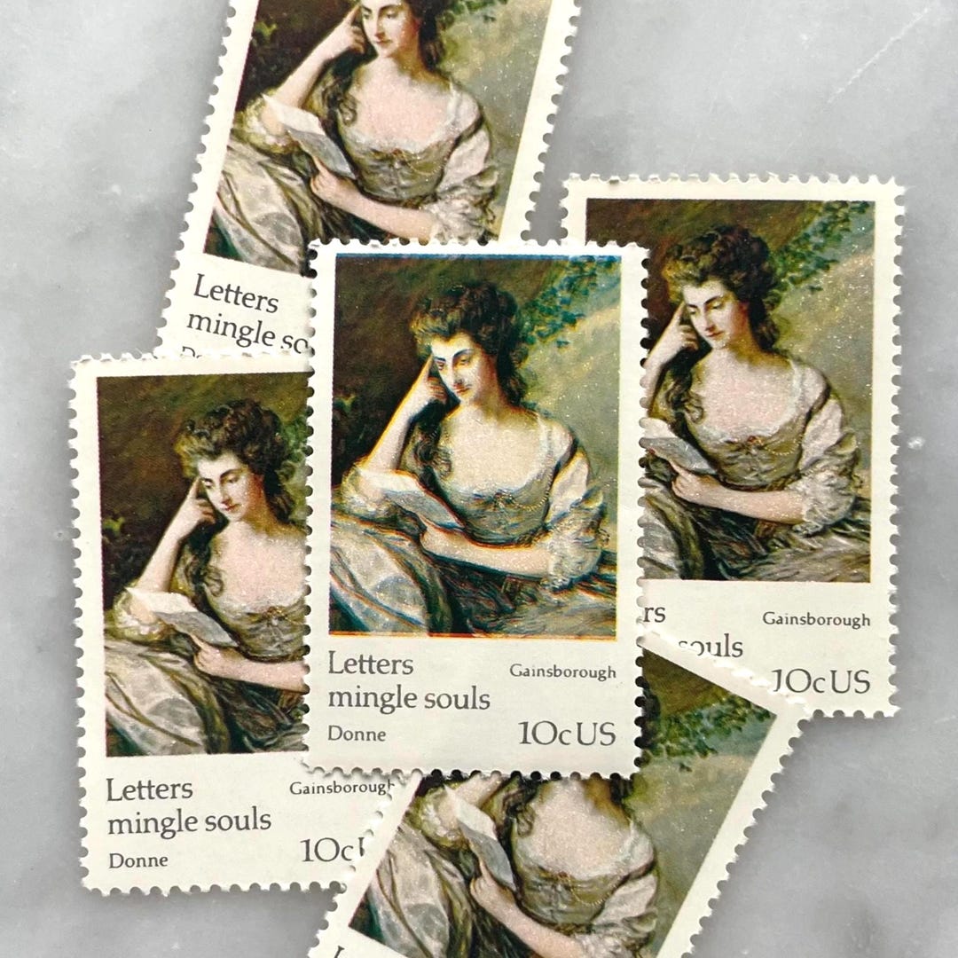 5x Vintage Unused Gainsborough Stamps / Letters Mingle Souls USPS