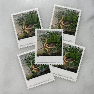 Sellos antiguos sin usar de pintura de John James Audubon / Franqueo de USPS de aves Audubon / 32 centavos de dólar estadounidense