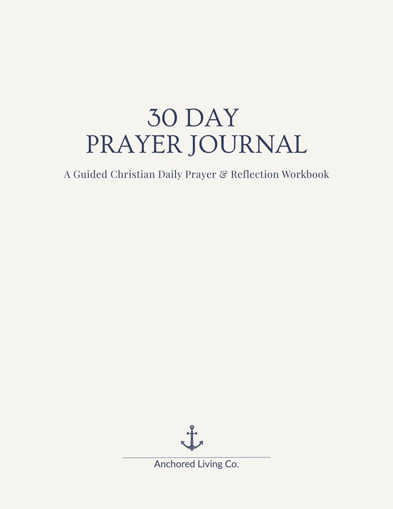 30 Day Prayer Journal Printable PDF | Christian Prayer Journal | Daily ...