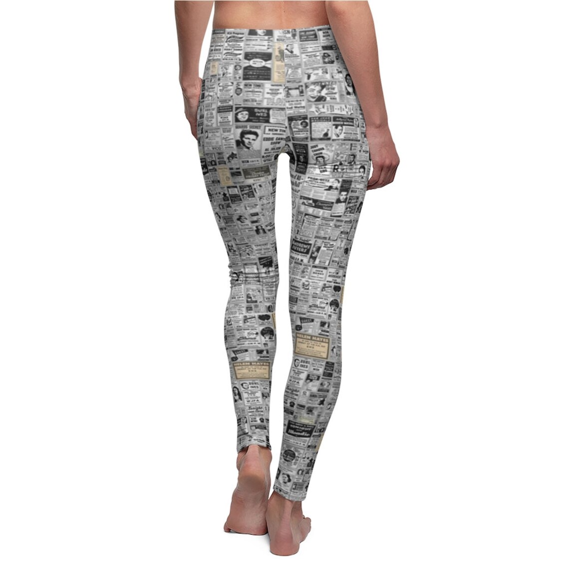 Leggings Newspaper newspaper leggings newspaper print Etsy