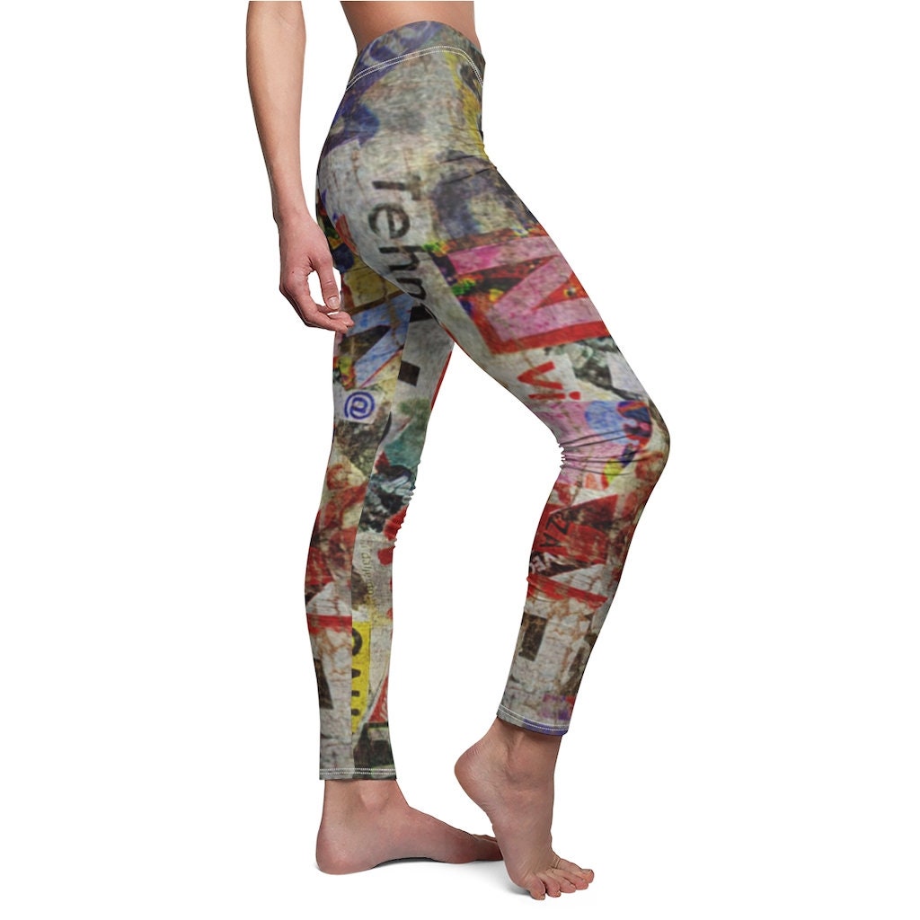 Newspaper cuttings Leggings newspaper leggings newspaper Etsy