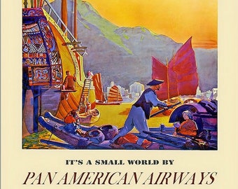 PanAm / Pan American Airways - Transpacific Flight vintage poster