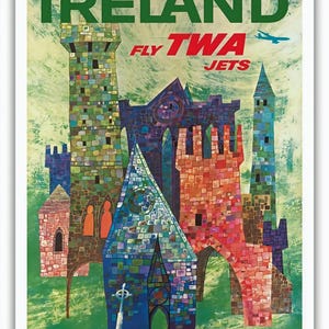TWA Ireland vintage travel poster