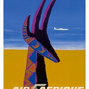Air Afrique - Africa Vintage Travel Poster