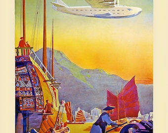 PanAm Asia travel poster
