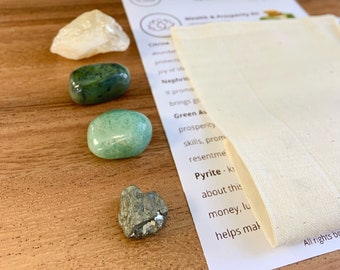 Crystals for Wealth Prosperity Crystal Set Abundance Stones Money Feng Shui Stones Wealth Prosperity Set Attracting Wealth and Abundance