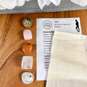 Cristaux de fertilité Pierres de fertilité Coffret cadeau de fertilité Cristaux pour la fertilité et la grossesse Pierres Système reproducteur Cristaux Quartz rose