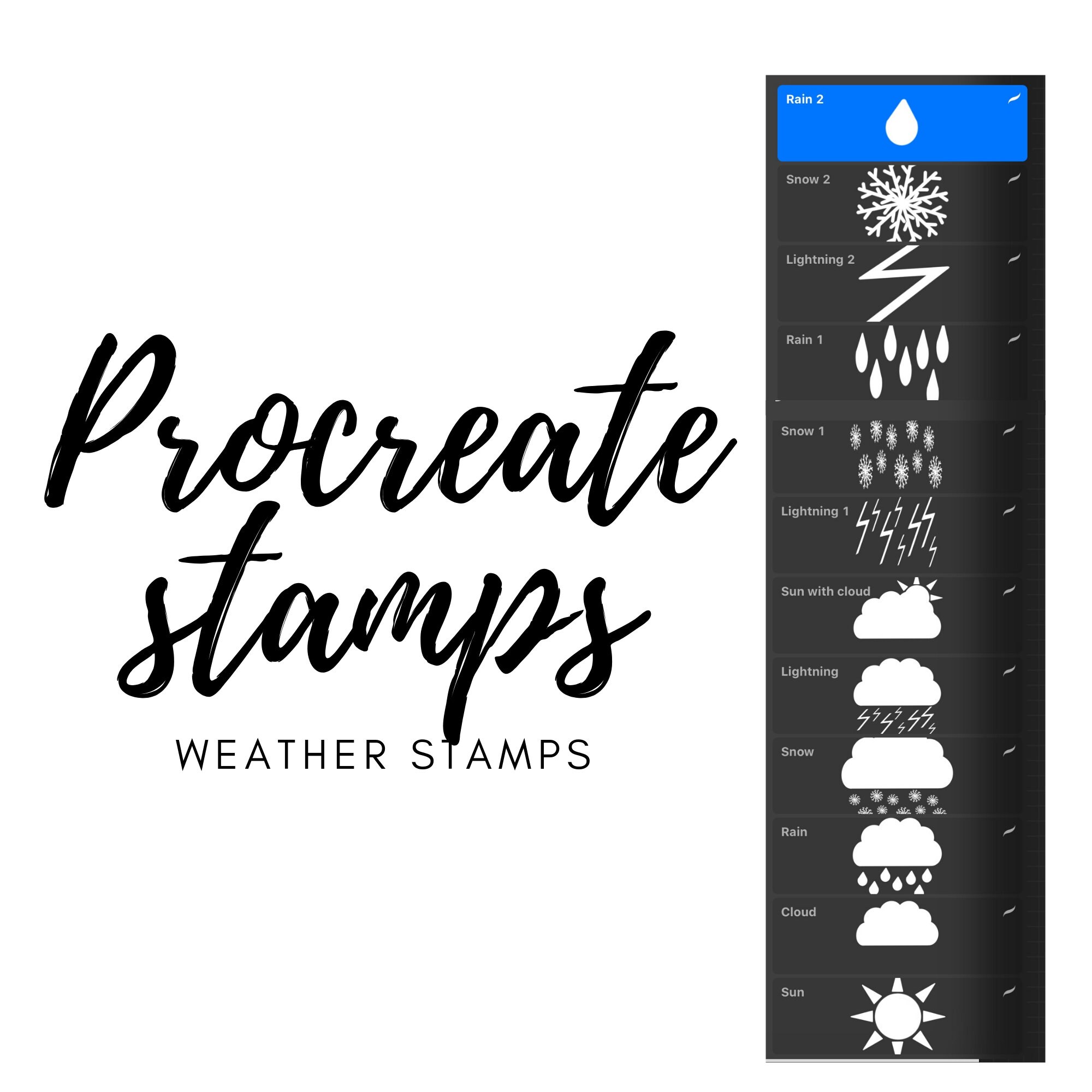 Procreate Weather Stamps Etsy