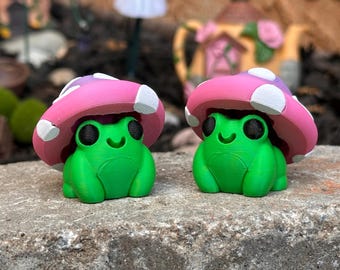 Frog Mushroom Fidget Clicker | Cute Cottagecore Toy | Kawaii Frog Desk Decor | Mushroom Clicker | ADHD Anxiety Relief Toy