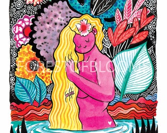 Baño Belleza Bloom A4 & A5 impresiones de arte en papel de archivo * Ilustración * Arte de pared * Decoración *