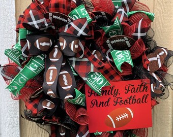 Fun Fall Football Front Door Wreath