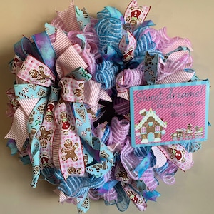 Fun Gingerbread Sweet Dreams Christmas on the way Wreath