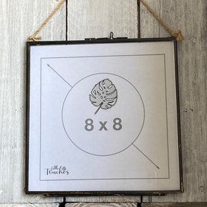 8 x 8 cali, dekoracyjne, składane ramki ekspozycyjne ze szkła w stylu vintage, do dekoracji wnętrz, na zdjęcia, do galerii, rustykalne, wiszące, Kiko, antyczne