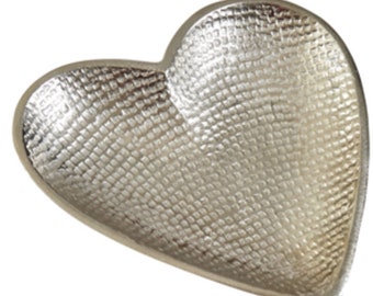 hammered Metal Heart Dish –  Vintage Dressing Table, Jewellery, Ornament