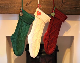 Large Knitted Christmas Stockings