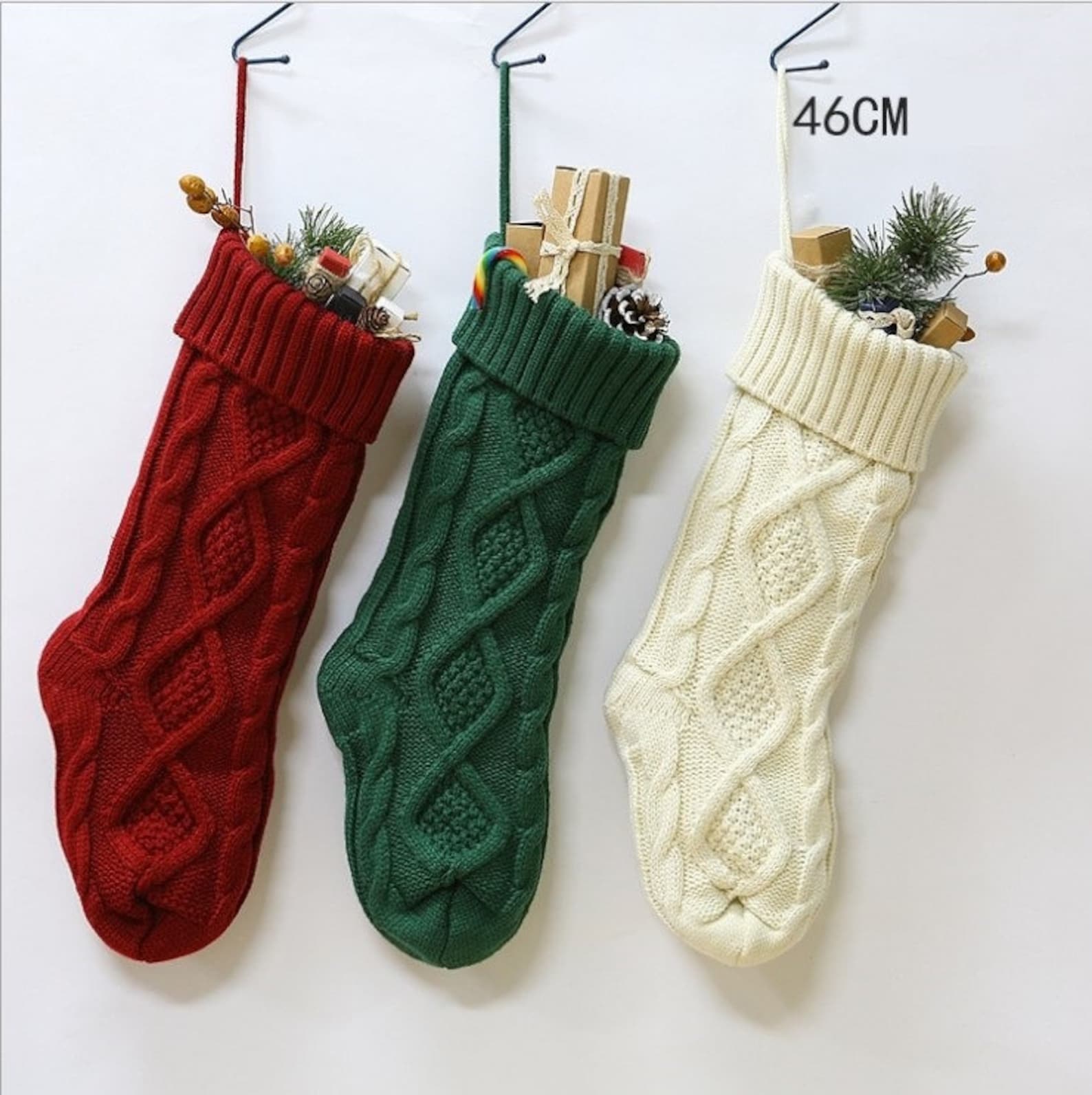 Large Knitted Christmas Stockings - Etsy UK