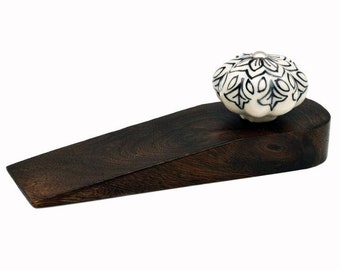 Handmade Rustic Doorstop With Vintage Flower Design Feature. Various Designs