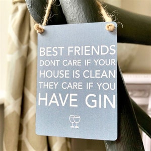Best Friends Care If You Have Gin – metalen minibordje