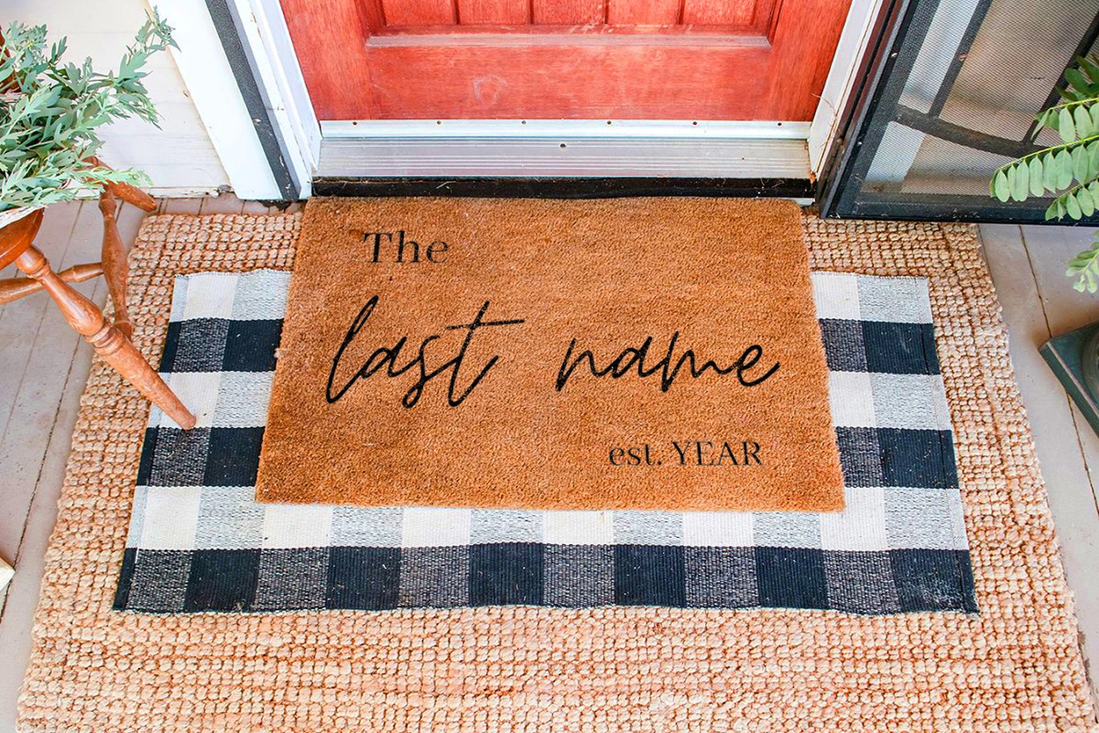 Last name door mat personalized doormat indoor rug outdoor Etsy