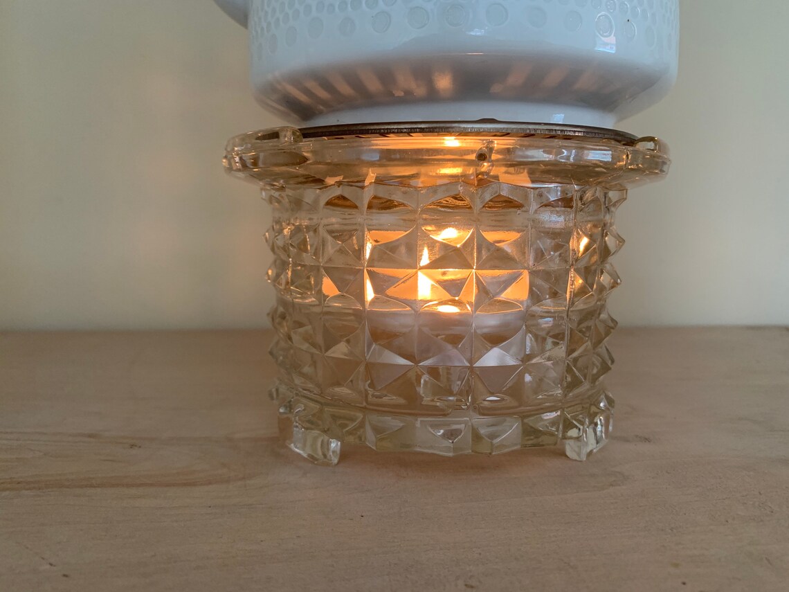 Lovely glass vintage teapot warmer tea light warmer Etsy
