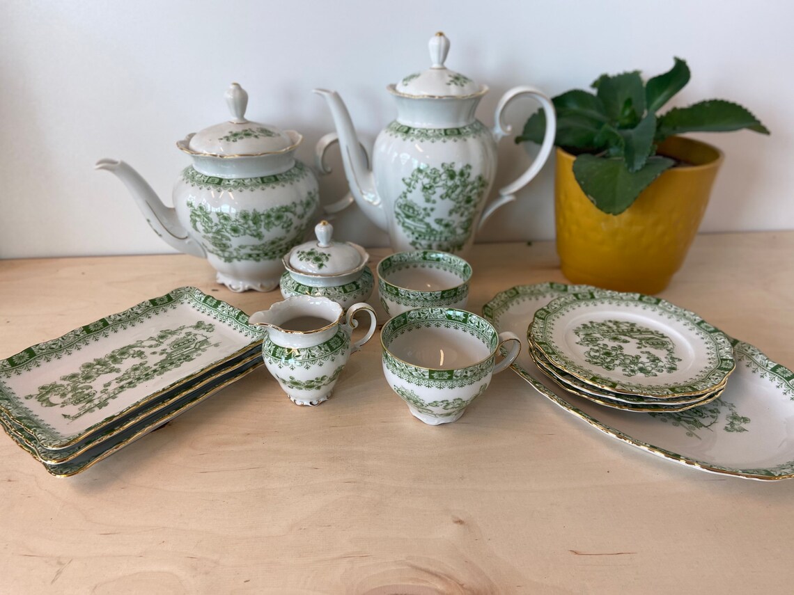 Charming Seltmann Weiden Bavaria Green Pattern Teapot. Etsy UK