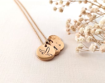 Mama Bird Initial Necklace