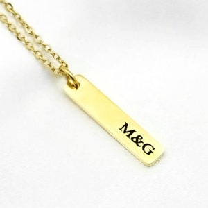 Me & You Initial Bar Necklace