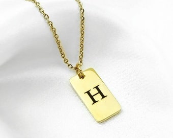 Initial Plate Necklace