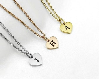 Mini Initial Heart Necklace