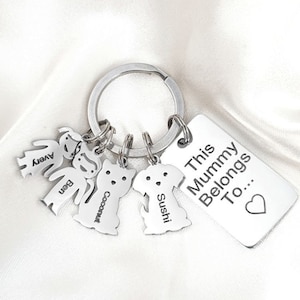 Family Keyring, Mummy Keyring, Daddy Keyring, This Mommy/Daddy Belongs To... Keychain, Kids Keyring, Mothers Day Gift, Gift For Mum, Dog Mum