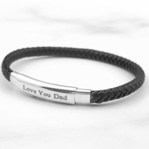 Personalised Braided Bracelet, Gift For Dad, Fathers Day Gift, Jewellery For Dad, Gifts For Him, New Dad, Love You Dad, Men&#39;s Bracelet