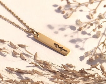 Script Name Bar Necklace