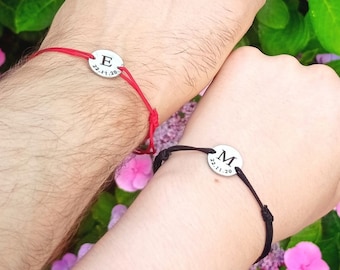 Initial Date Couples Bracelets