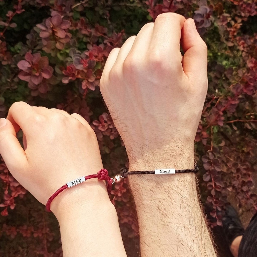 Personalised Magnetic Couples Bracelets Boyfriend Gift Magnetic Bracelets for Couples Matching Bracelets Couples Gift Magnet Friendship Etsy