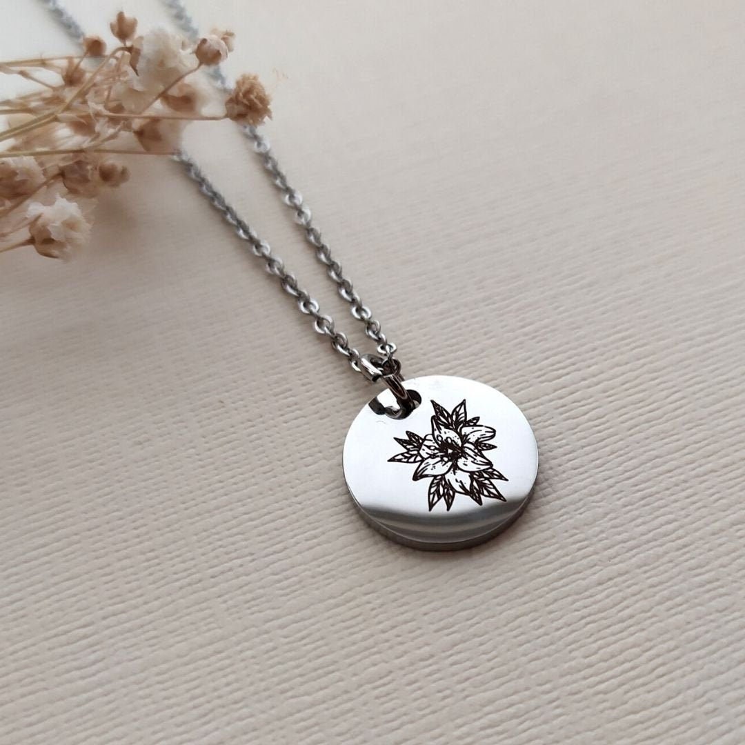 Lily Disc Necklace