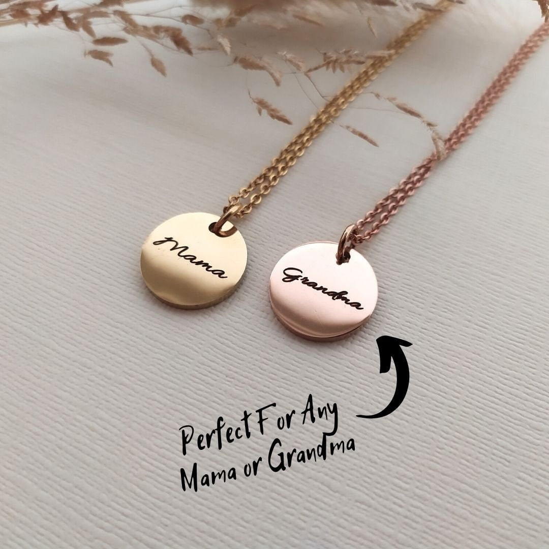 Mama & Grandma Disc Necklace