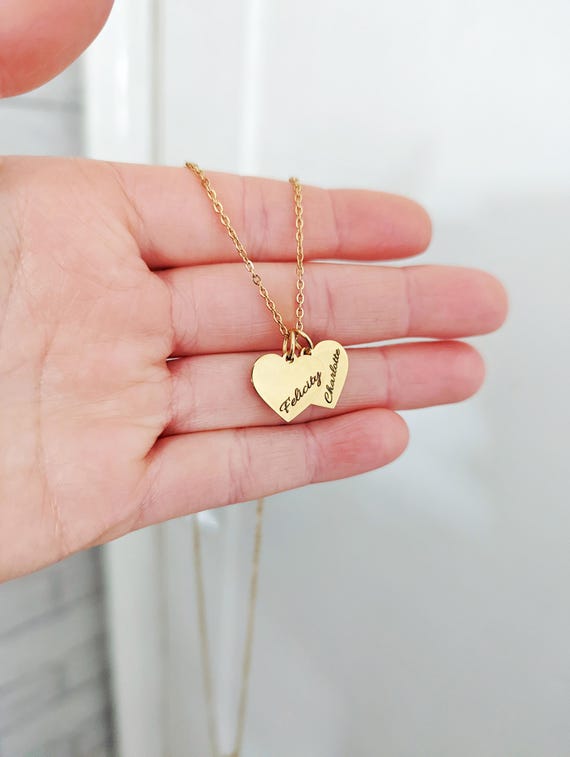 Personnalisez Le Collier De Pierre De Naissance De Coeur • Collier Double Nom Avec 2 Pierres De Naissance • Collier Pendentif Coeur Pour Petite Amie • Cadeau De Fête Des Mères - France