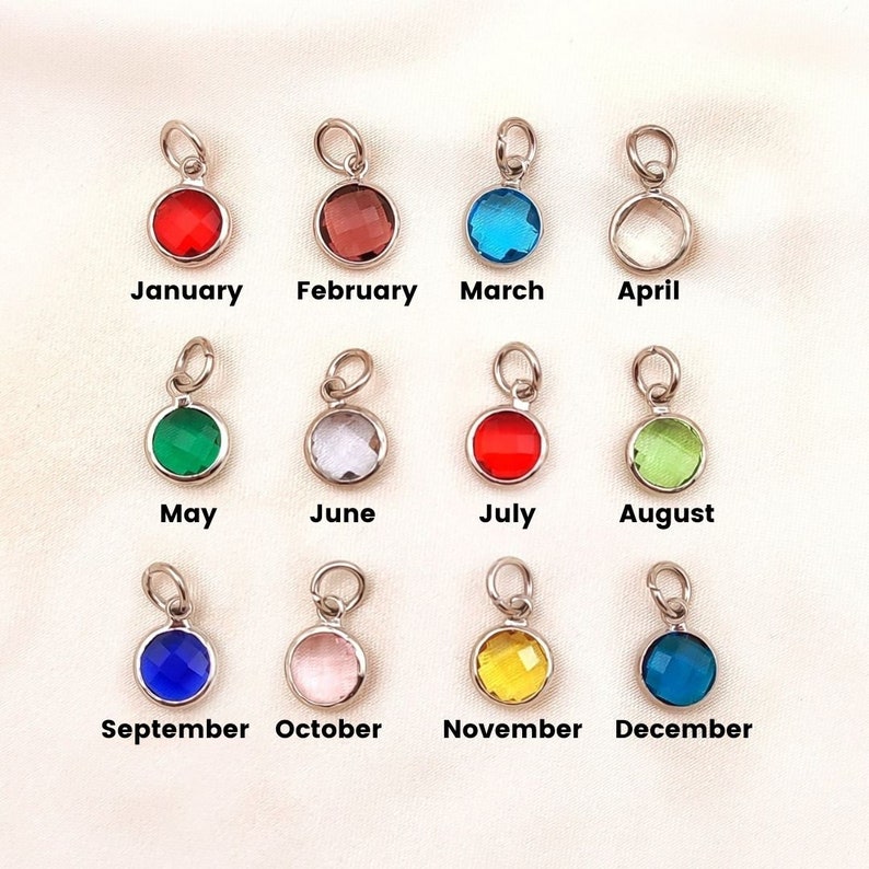 Initial Date Birthstone Star Necklace image 5