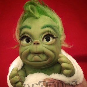 Baby Grinch  silicone doll 10,5 in. -MADE TO ORDER