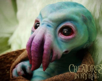 Baby Cthulhu Silicone Art Doll 11 Inches/27 cm - MADE TO ORDER